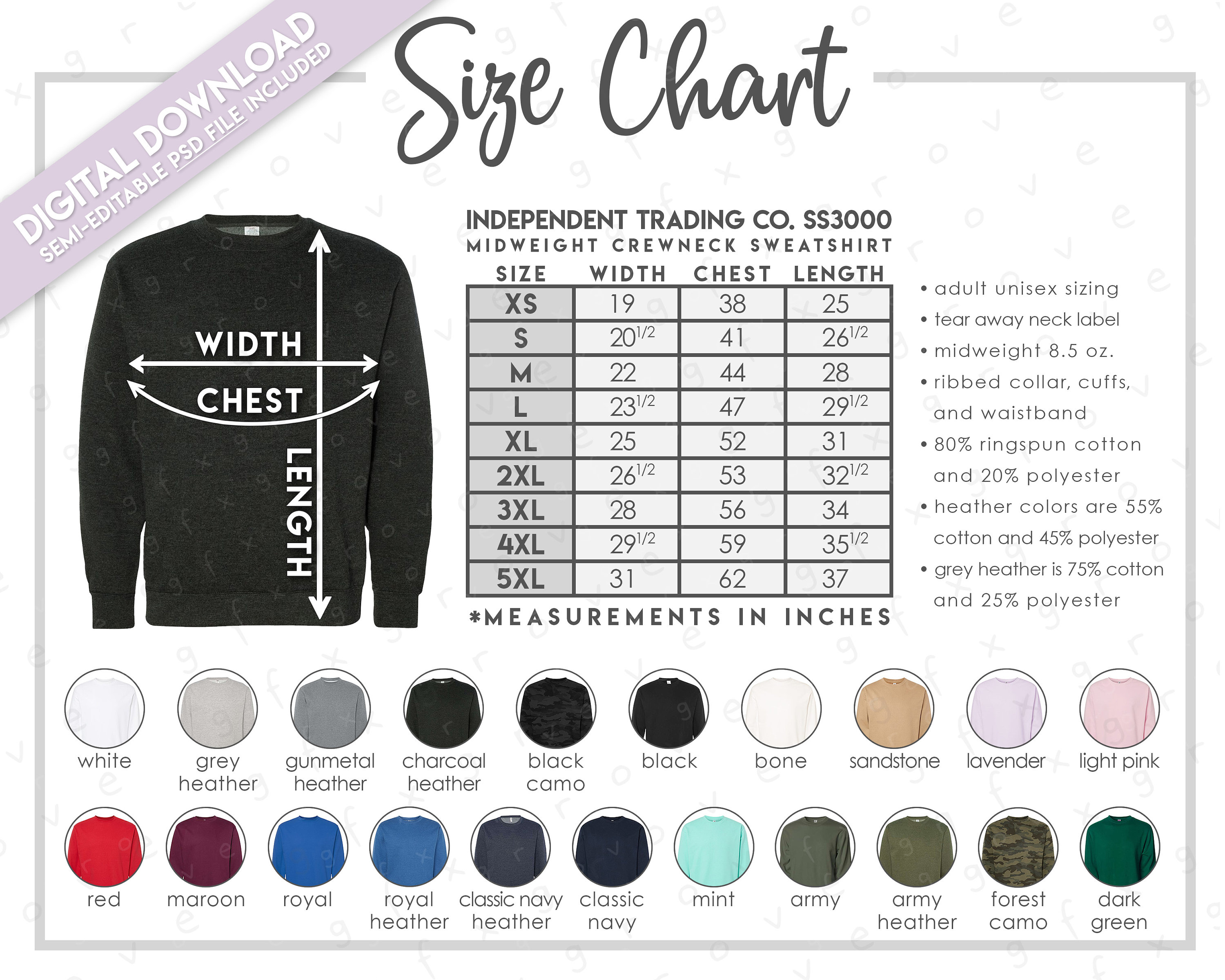 Sizing Chart – Seaside Apparel NL