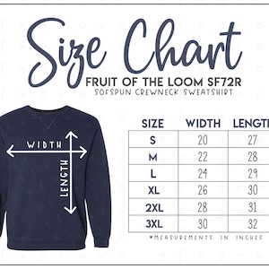 Fruit of the Loom SF72R Maattabel • Sofspun sweatshirt met ronde hals Maattabel • Fruit of the Loom-sweater Maattabel • SF72R Maattabel