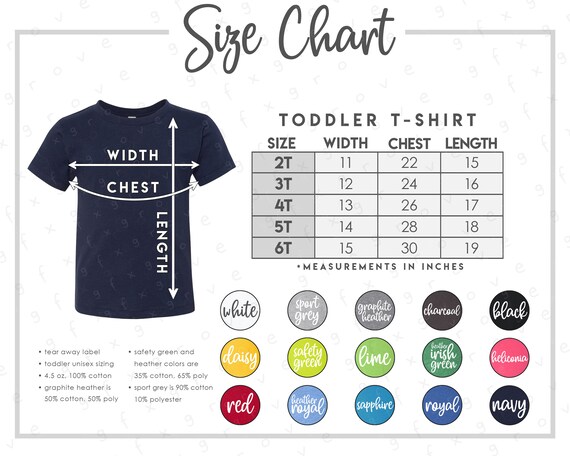 G645P Size Chart Color Chart 2 Versions Included 15 - Etsy