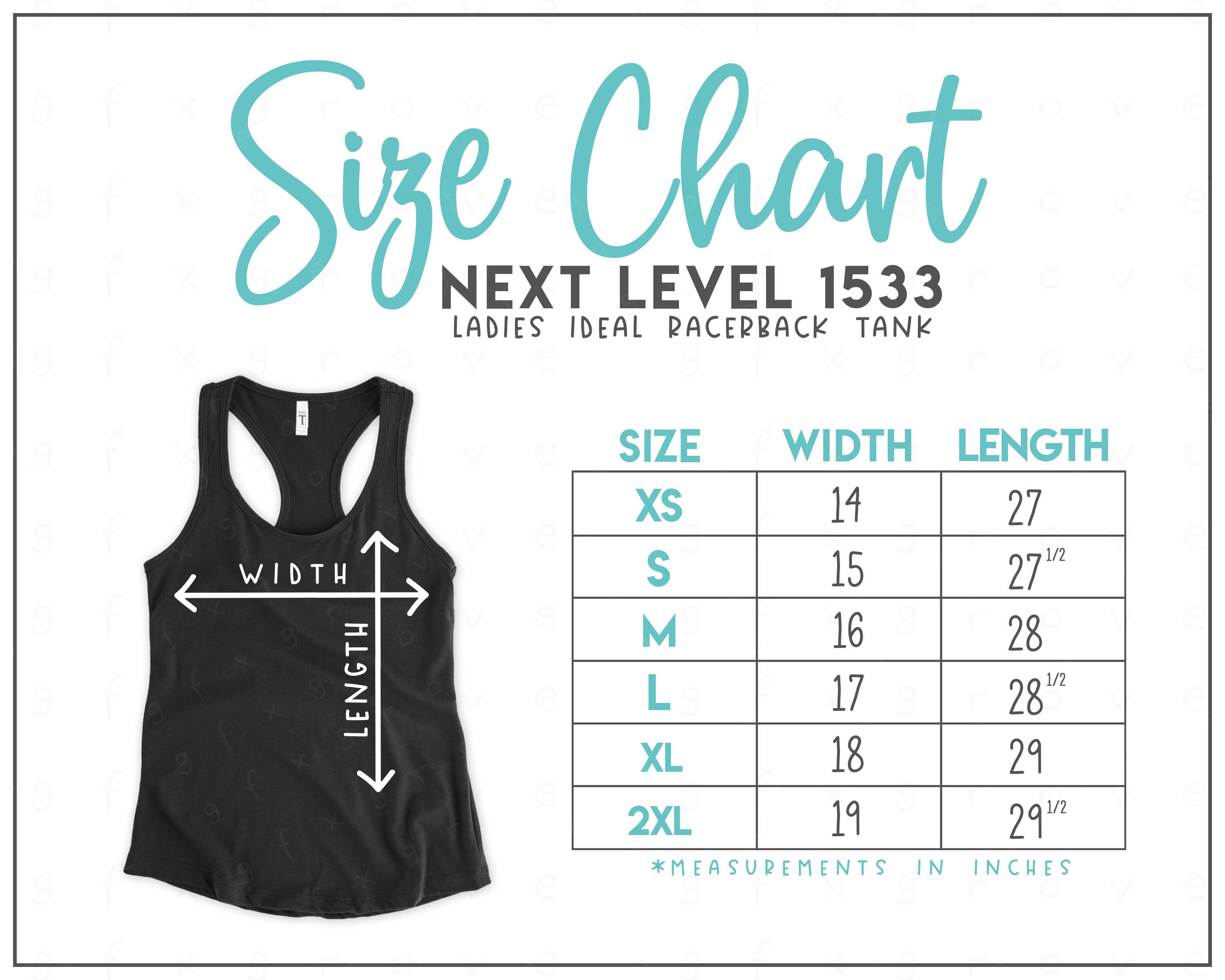 Next Level 1533 Size Chart Next Level Ideal Racerback Tank Size Chart Next Level Tank Top Size Chart NL1533 - Etsy Next Level 1533 Size Chart Next Level Ideal Racerback Tank Size Chart Next Level Tank Top Size Chart NL1533 - Etsy