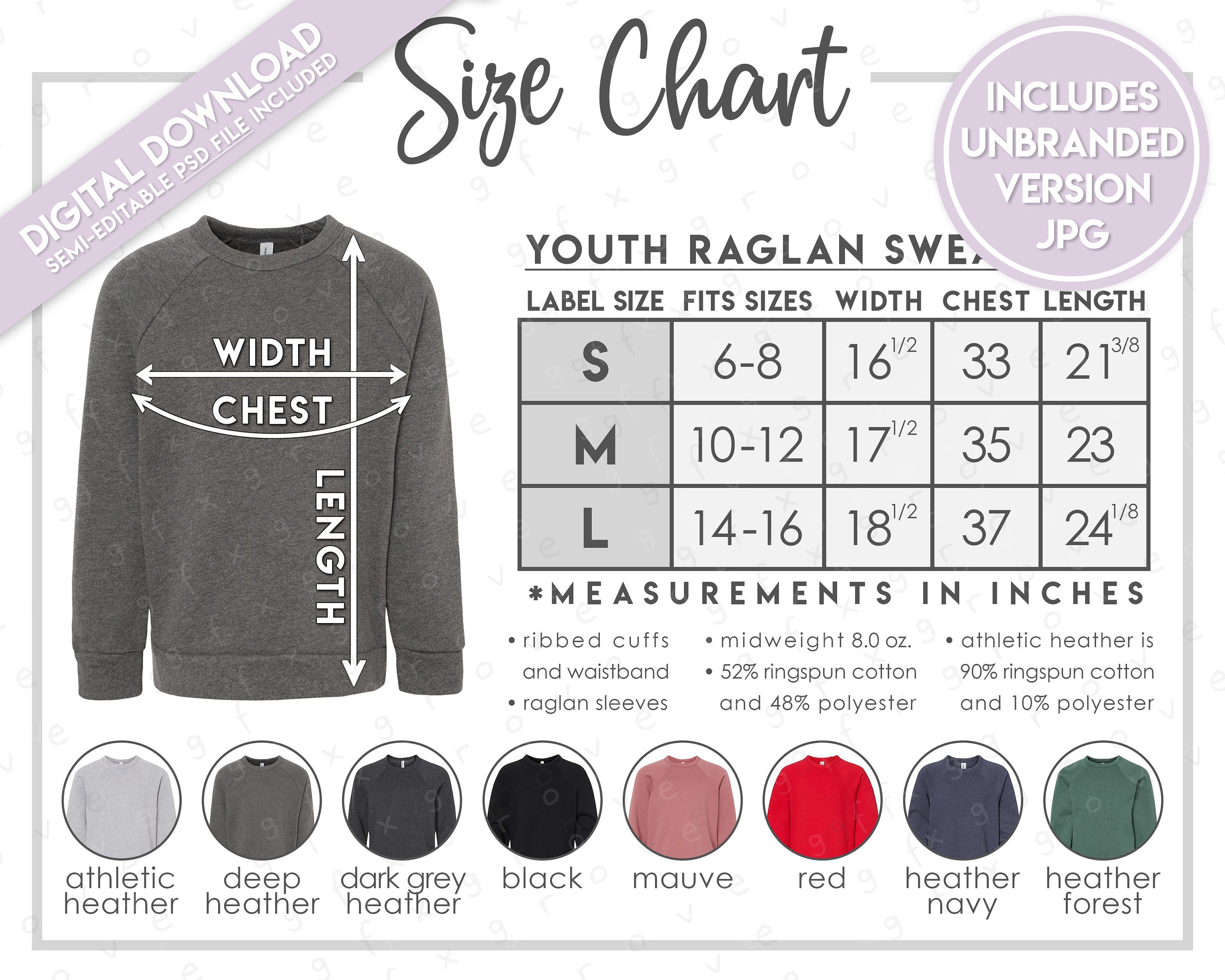 bella canvas youth raglan