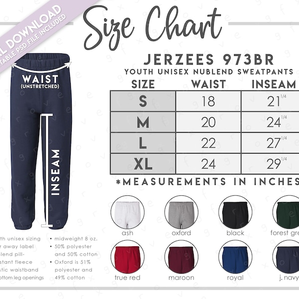 Nublend Jerzees Color Chart - Etsy