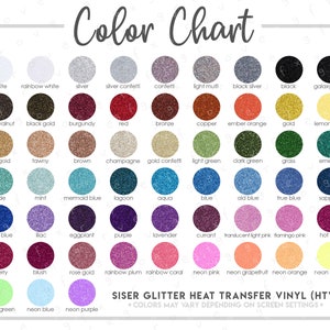 Carta de colores Siser Glitter HTV • 57 COLORES • PSD semieditable • Carta de colores Siser Glitter Vinyl • Carta de colores Siser • Carta de colores de vinilo