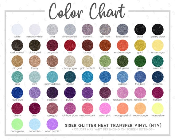 Semi-editable Siser Easyweed HTV Color Chart Siser HTV Color Chart Siser  Color Chart Easyweed Vinyl Color Chart 