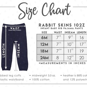 Rabbit Skins 102Z Size • Rabbit Skins Infant Pajama Pant Size Chart • Rabbit Skins 102Z Sizes • RS 102Z