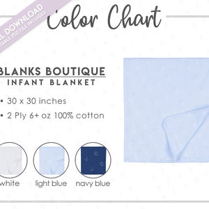 Semi-bewerkbare blanco's Boutique babydeken Kleurenkaart • Blanks Boutique-babydeken Kleurenkaart • PSD