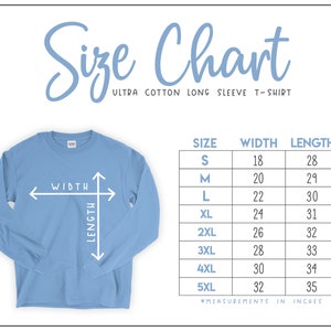 G240 Size Chart (2 versions included) • Unisex Ultra Cotton Long Sleeve T-Shirt Size Chart • G240 Size Chart • 2400 Size Chart