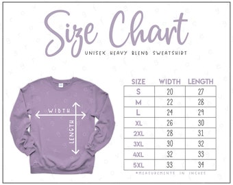 G180 Size Chart (2 versions included) • Crewneck Sweatshirt Size Chart • 18000 Size Chart • G180 Size Chart