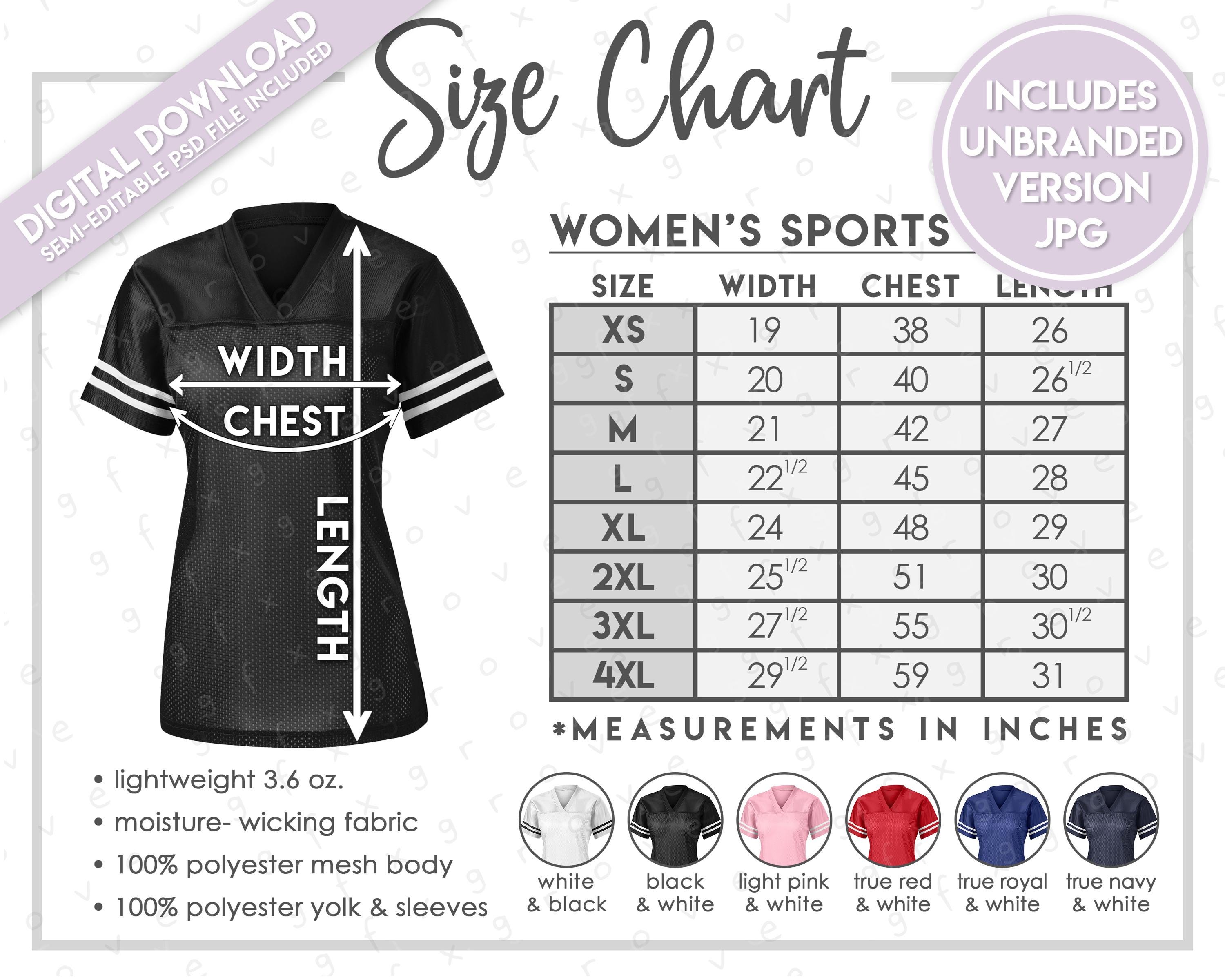 Semi-editable Sport-tek LST307 Size Chart + Color Chart • Sport