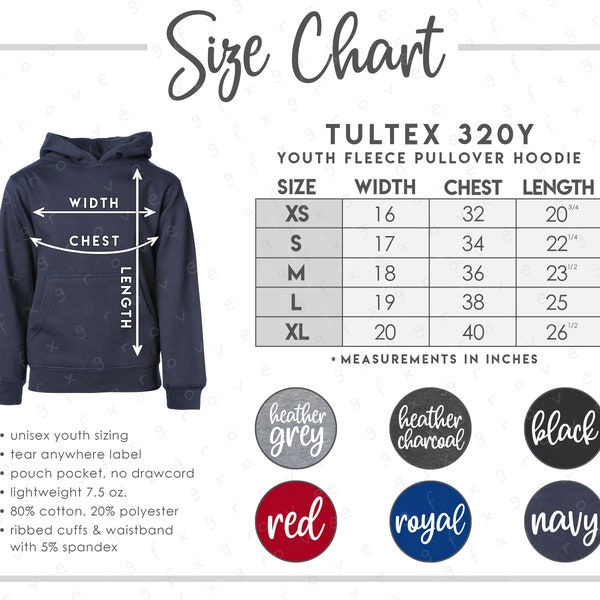 Tultex Size Chart - Etsy