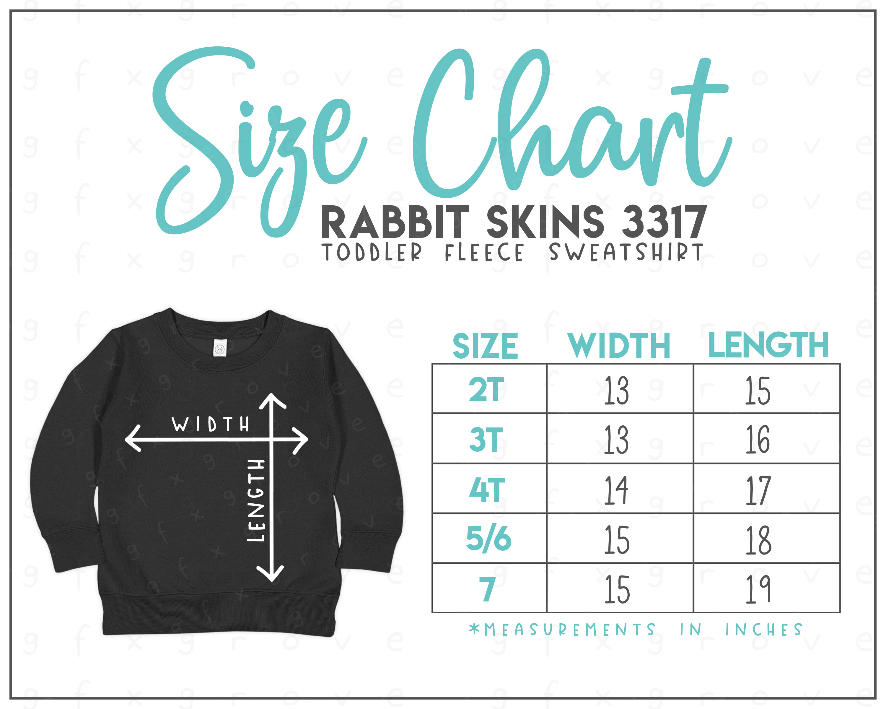 Rabbit Skins 3317 Toddler Fleece Sweatshirt Size Chart Rabbit Skins Toddler Size Chart Rabbit Skins Sweatshirt Size Chart RS3317 Etsy UK