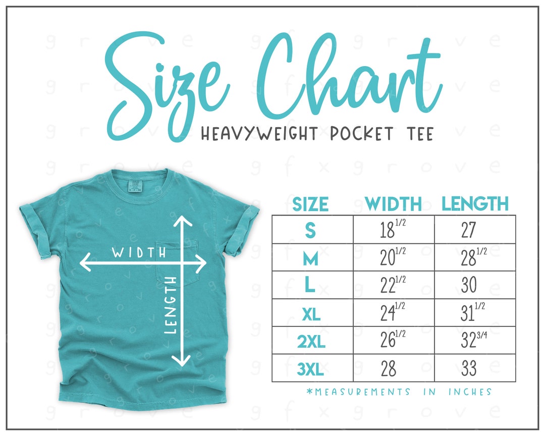 6030 Size Chart (2 Versions Included With & Without Branding