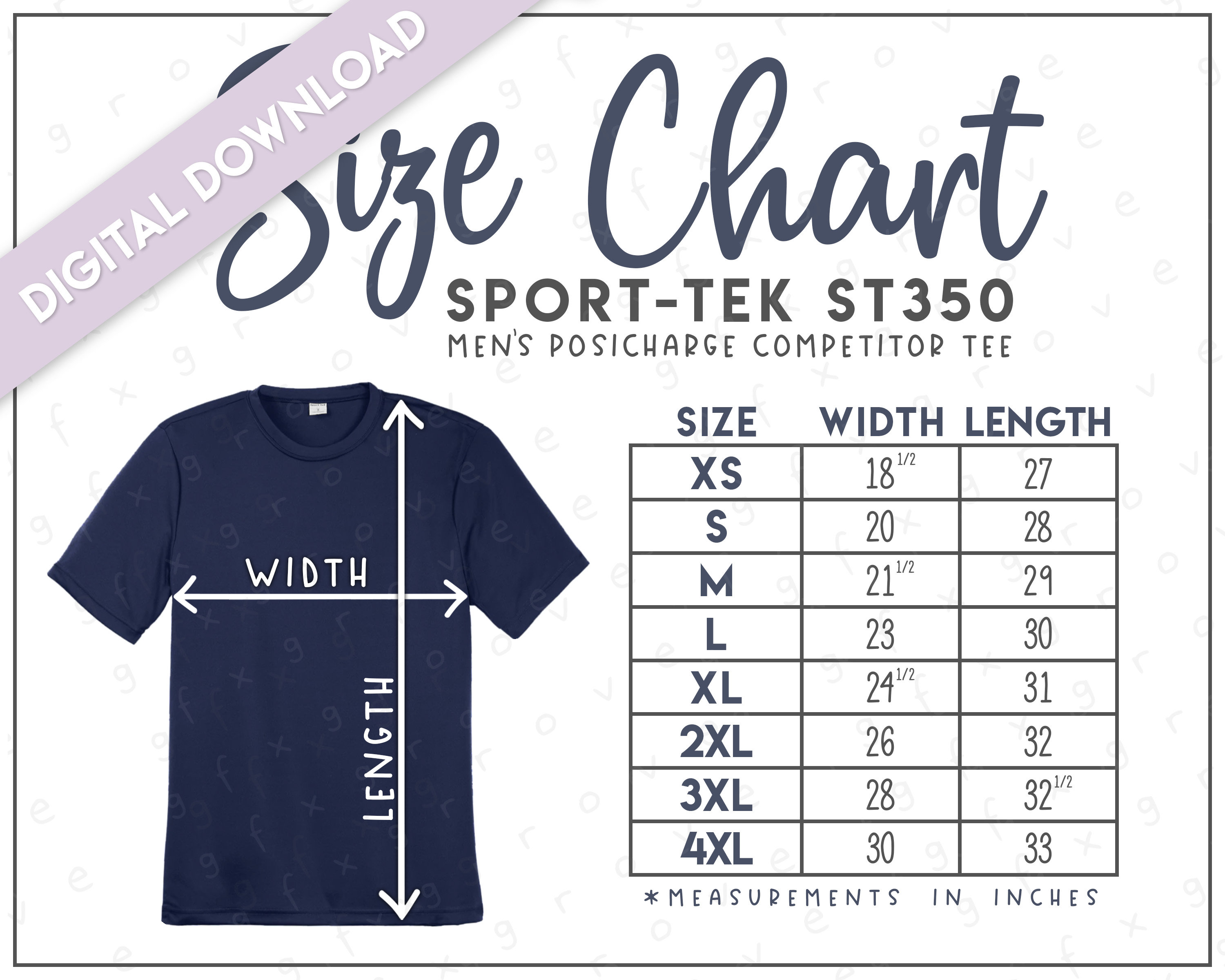 Sport-tek ST350 Size Chart • Sport-tek Men's Posicharge Competitor