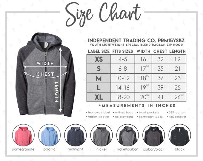 size charts color charts sublimation designs by GFXGrove on Etsy