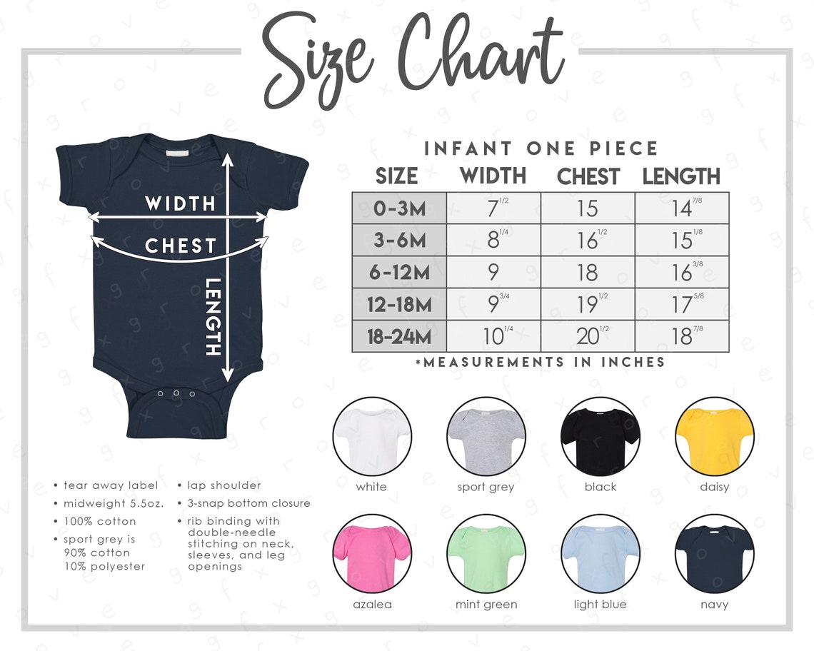 G64ZEE Size Chart Color Chart 2 Versions Included 8 - Etsy