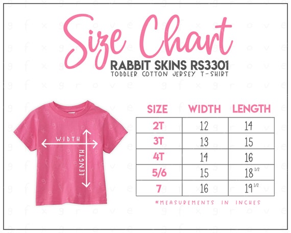 Rabbit Skins 3301 Toddler Cotton Jersey T-shirt Size Chart