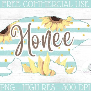 Honee Bear Print File - Cute Honee PNG - Honee Clipart - Honee Sublimation - Honee Sunflower PNG