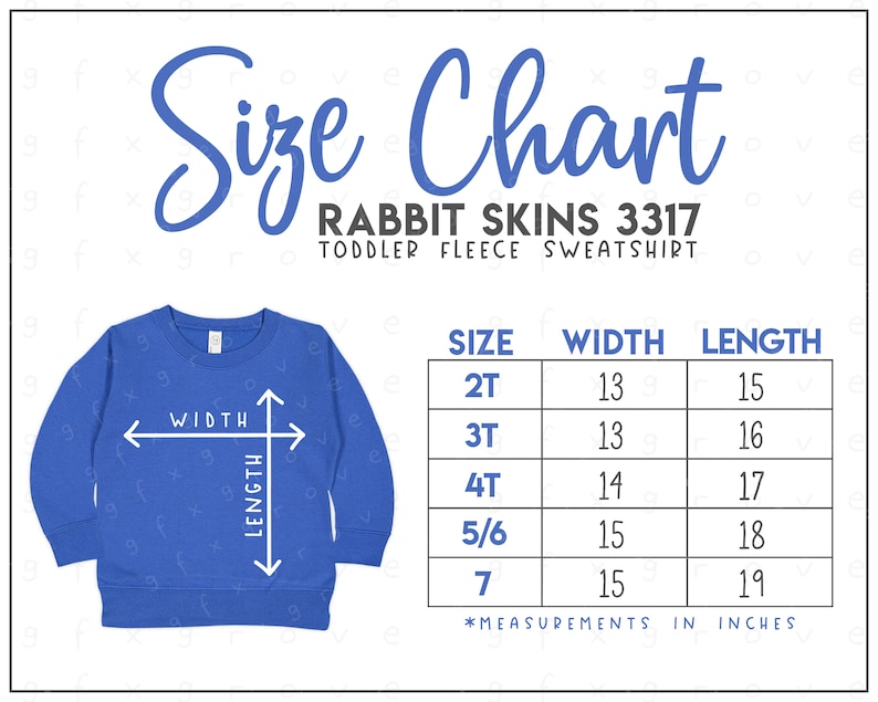 Rabbit Skins 3317 Toddler Fleece Sweatshirt Size Chart \u2022 Rabbit