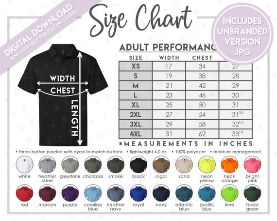 Semi-editable Allpro 41800 Size + Color Chart • Allpro Pro-lock