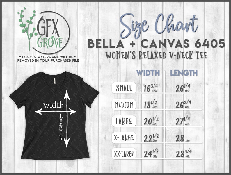 bella & canvas size chart