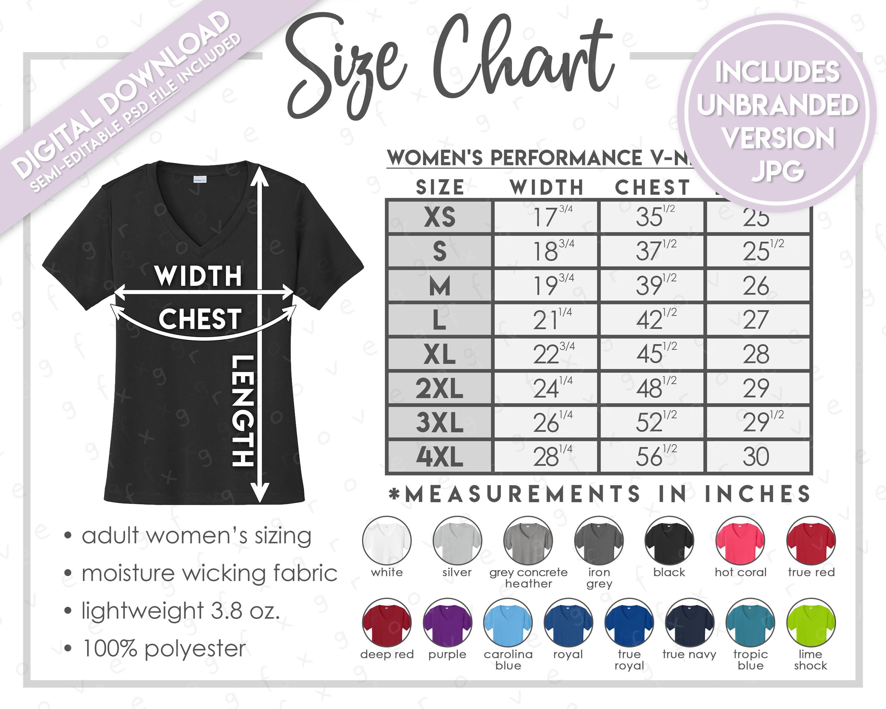 Semi-editable Sport Tek LST353 Size Chart + Color Chart • Sport