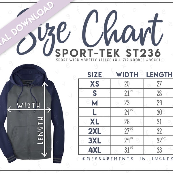 Varsity Jacket Size Chart Etsy UK