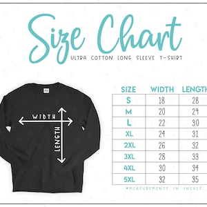 G240 Size Chart (2 versions included) • Unisex Ultra Cotton Long Sleeve T-Shirt Size Chart • G240 Size Chart • 2400 Size Chart