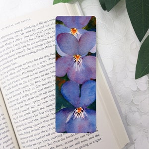 Blumen Lesezeichen | Aquarell Lesezeichen | Einzigartige Lesezeichen | Lesezeichen mit Quaste | violett | Papier Lesezeichen | Laminiertes Lesezeichen