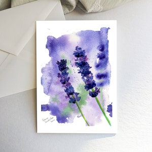 Lavendel Grußkarte Botanische Grußkarte Blanko Grußkarten Aquarell Blumen Botanischer Druck Fine Art Print Bild 2