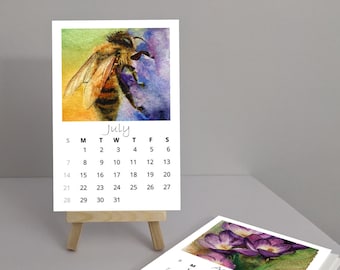 Desk Calendar with Stand | Nature Calendar for Home Office Decor