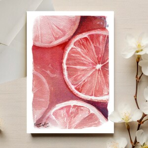 Grußkarte mit Grapefruit | Blanko Grußkarten | Stillleben | Aquarell Karten | Obst Grußkarten | Grußkarten Handmade