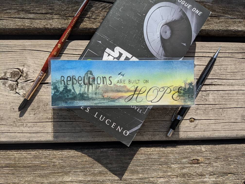 Star Wars citaat bladwijzer aquarel kunst handgemaakte Etsy