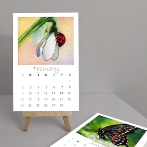 Desk Calendar with Stand | Nature Calendar for Home Office Decor | 2025 Calendar