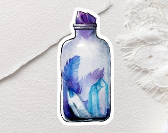 Edelstein Aufkleber | Kristall Aufkleber | Potion Stickers | Witchy Sticker | Aquarell Aufkleber | Laptop Aufkleber | Geschenke für Sie unter 20