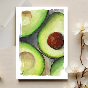 de voeux d'avocat | Nature morte | Cartes de voeux vierges | Cartes d'aquarelle | de voeux Fruits | Impression d'art