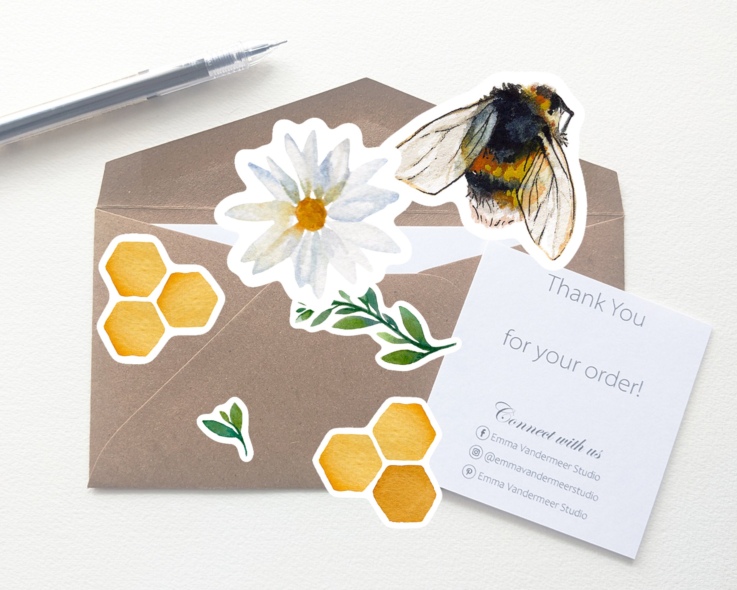 Bee Sticker | Sticker Pack | Honey Bee Sticker | Nature Stickers ...