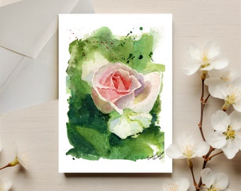 Greeting Card of Rose | Blank Greeting Cards | Botanical Greeting Card | Watercolor Card | Art Greeting Card | Fine Art Print