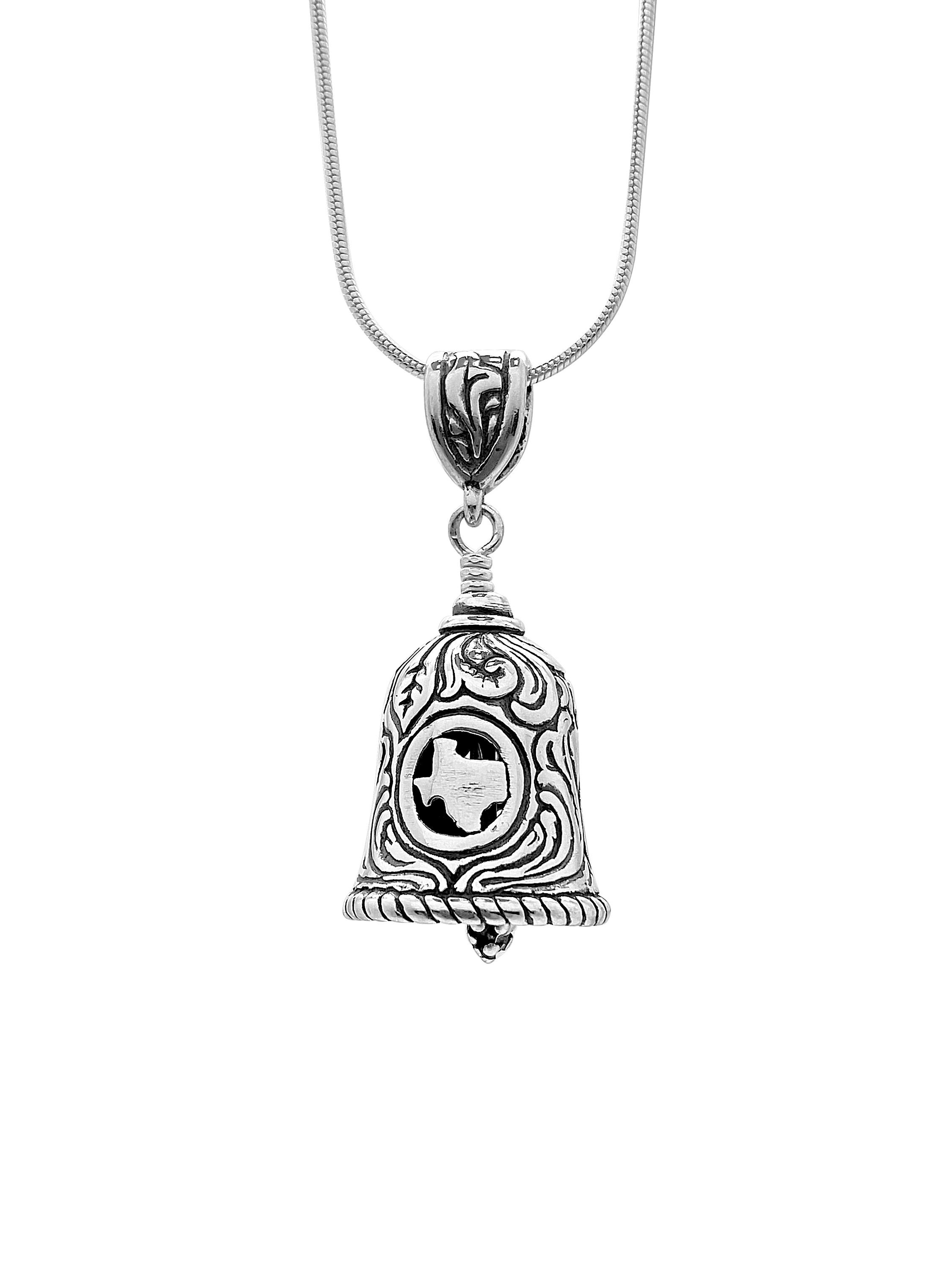 Texas Bell Pendant And Necklace In Sterling Silver Silver Etsy España