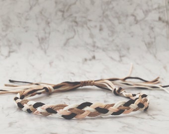Quad Crest bracelet ~ handmade friendship bracelet ~ adjustable woven bracelet.