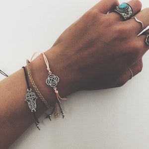 Yoga pack set of 3 bracelets ~ handmade friendship bracelets ~ adjustable woven charm bracelets.