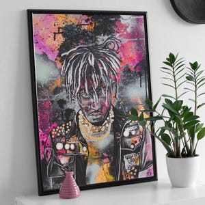 Juice wrld Poster, wandkunst, fanart, musikalischer Rap Künstler Graffiti Style, juice painting, 999, Musiker, Rapper, legends Never die