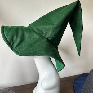 Green Wizard Hat , Witch Hat, Custom Hat, Cosplay Hat, Sorting Hat, Gandalf Hat, Sorcerer Hat, Green Wizard Hat, Customizable Brim