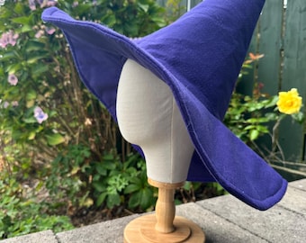 Handmade Felt Witch Hat, Everyday Purple Cosplay Wizard Accessory