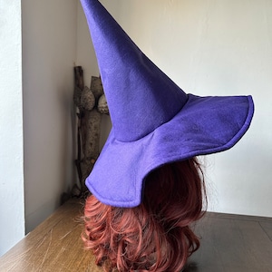 Purple Wizard Hat , Witch Hat, Custom Hat, Cosplay Hat, Sorting Hat, Gandalf Hat, Smaller Cone Hat, Purple Wizard Hat, Customizable Brim