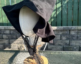 Black Witch Hat: Victorian Style Cotton Cosplay Costume