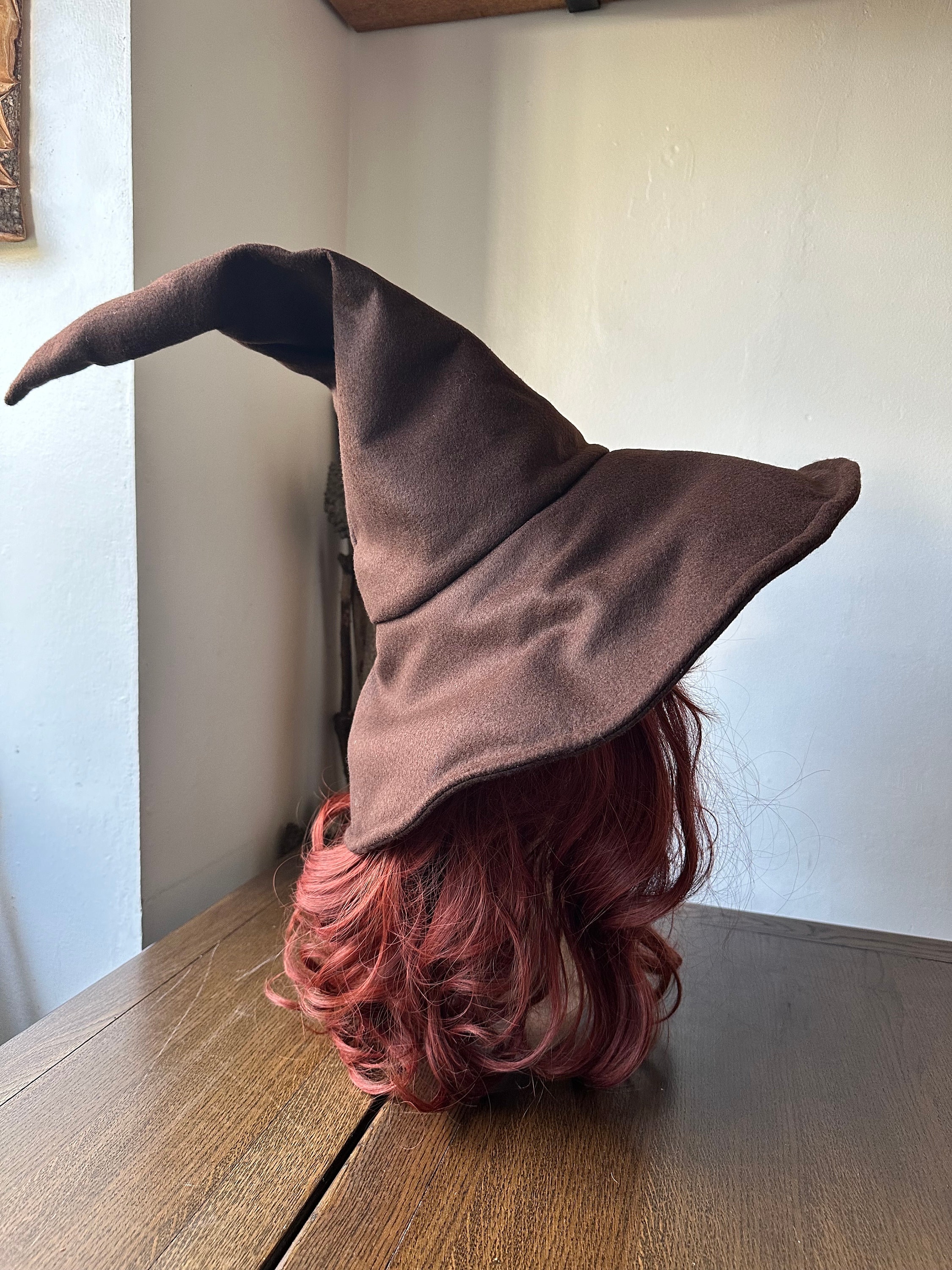 Brown Wanderer's Wizard Hat - Sloped Brim Feature - Etsy