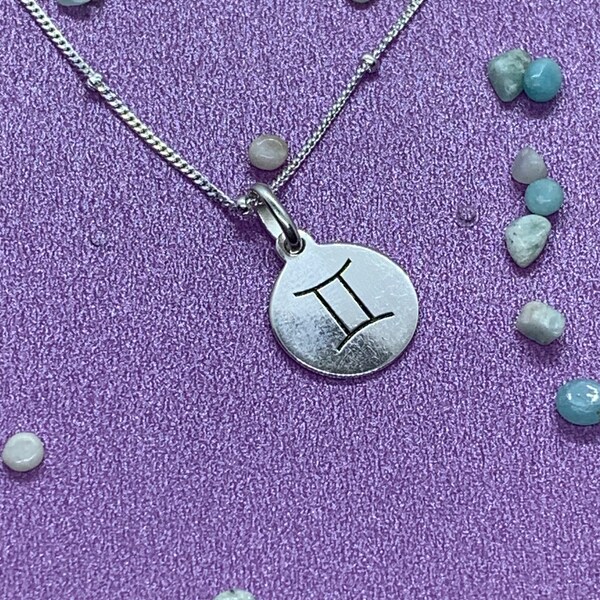 Sterling Silver Gemini Pendant Etsy UK