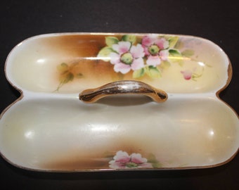 Antique Nippon Butter Dish in White /& Gold Decorated FREE Domestic Shipping!