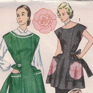 May include: Vintage Simplicity pattern 3717 featuring three dress designs. The cover art showcases illustrations of the dresses, including a green dress with pockets, a black dress with floral accents, and a striped dress.