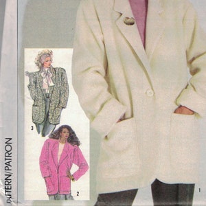 Simplicity 7755  -  Vintage 1980&#39;s Hot Styling Winter Jacket - Loose Fitting and Lined - Sizes 16-18-20, Factory Folded.  1986